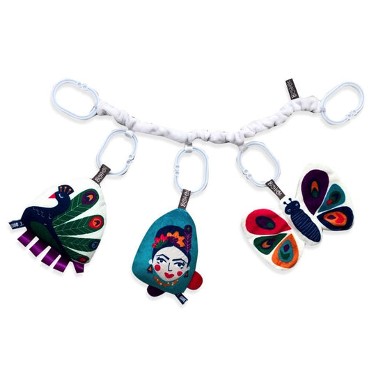 Ethically Made - 3 pc Activity Toy - Stroller Toy - Peacock Theme banner