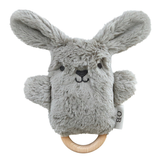 Bodhi Grey Bunny Soft Rattle Toy 6.8" / 17cm banner