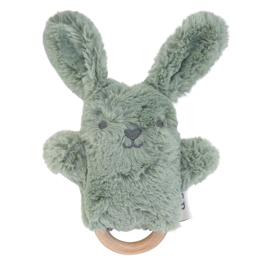 Beau Sage Green Bunny Soft Rattle Toy 6.8" / 17cm banner