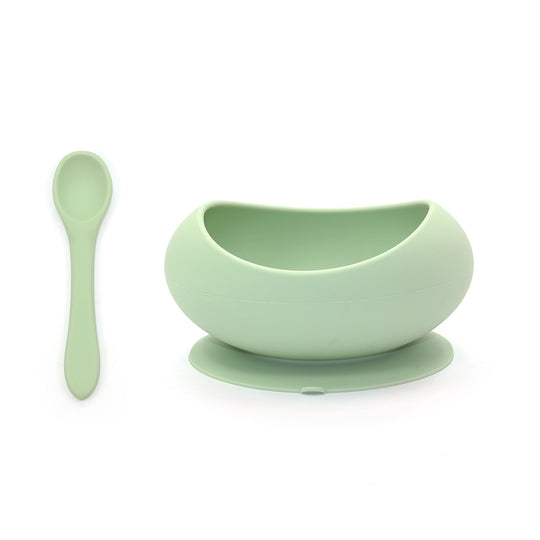 Stage One Suction Bowl & Spoon Set - Mint banner
