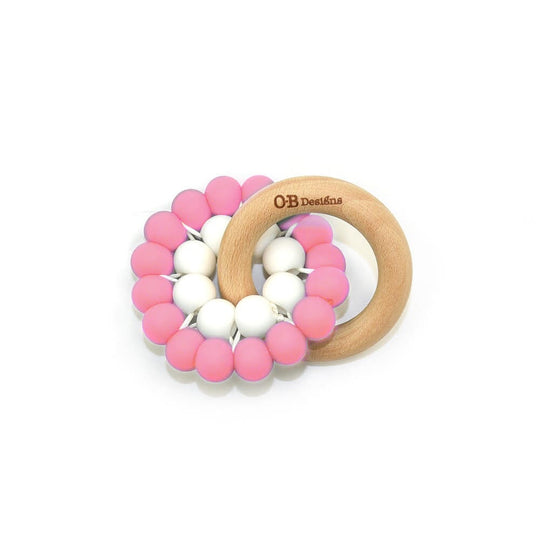 Wooden Teether Toy - Hot Pink banner